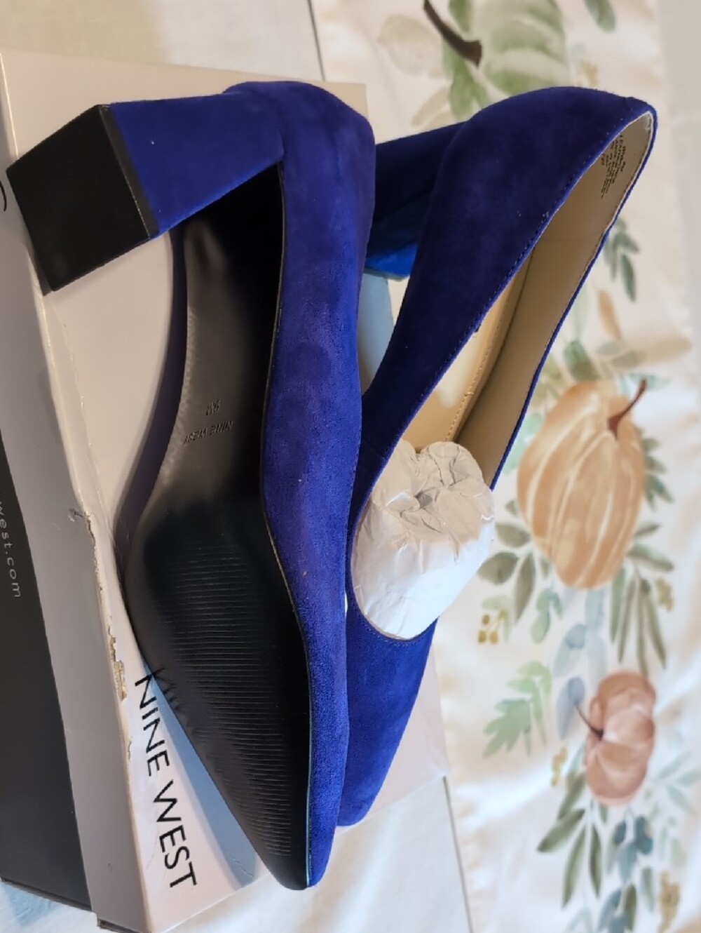 Nine West Monda Blue Suede Pointed-Toe Pumps NIB Sz 9 - Picture 4 of 4